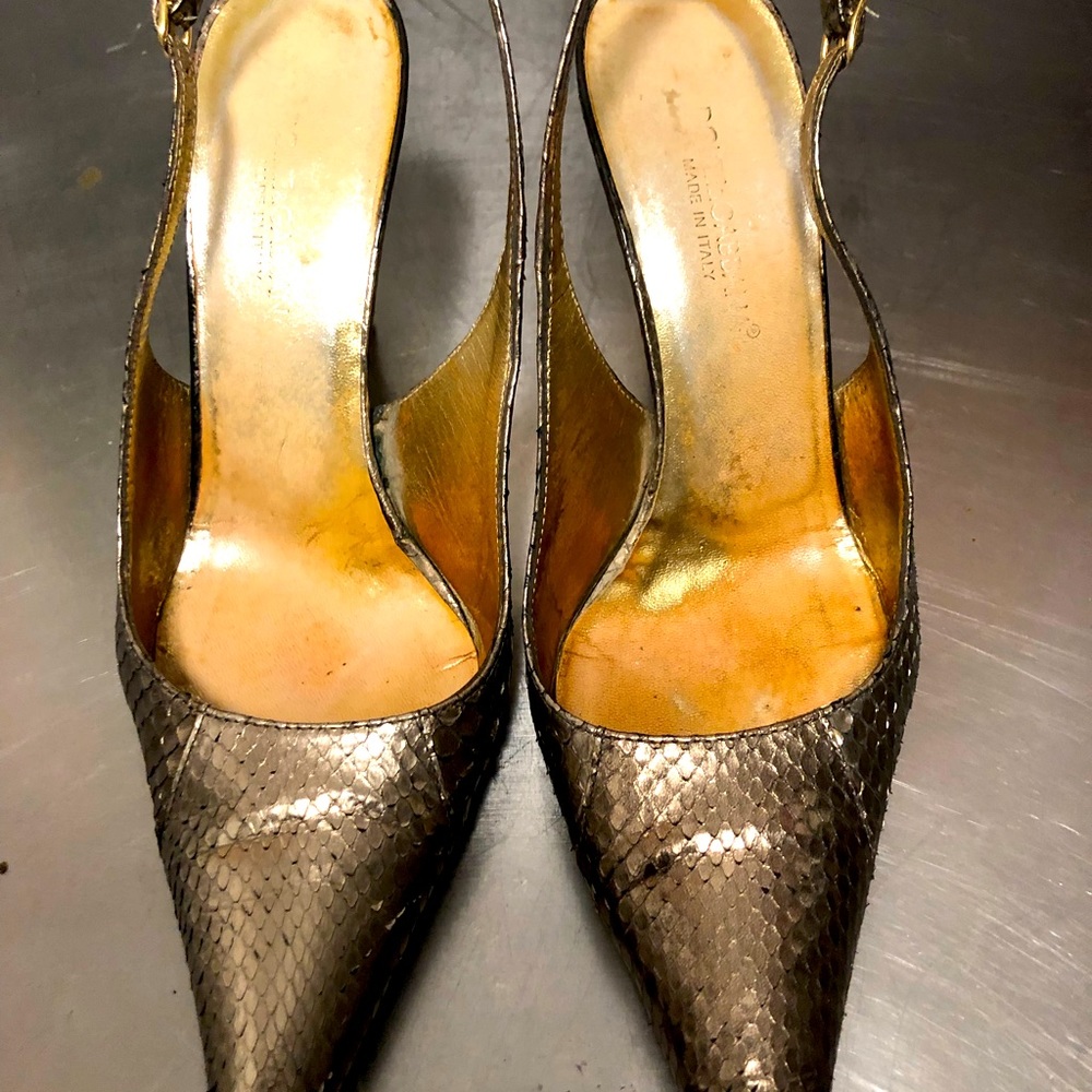Dolce and Gabbana snakeskin slingbacks